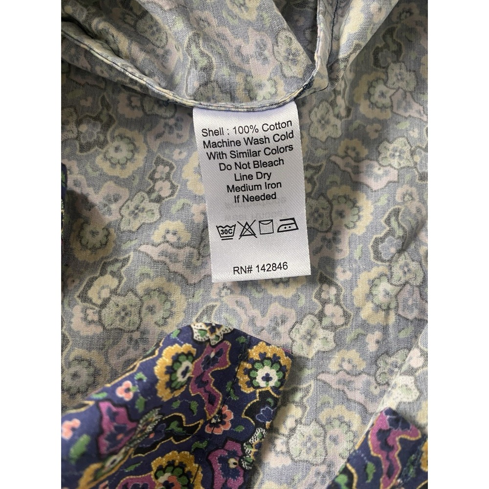 Rhode Berto Floral Paisley Print Cotton XS Button Down Pajamas Set Boho Chic - Picture 8 of 9